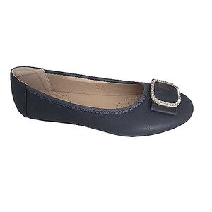 Bernal Ana Navy Soft Footwear Crystal Buckle Flats Size 8